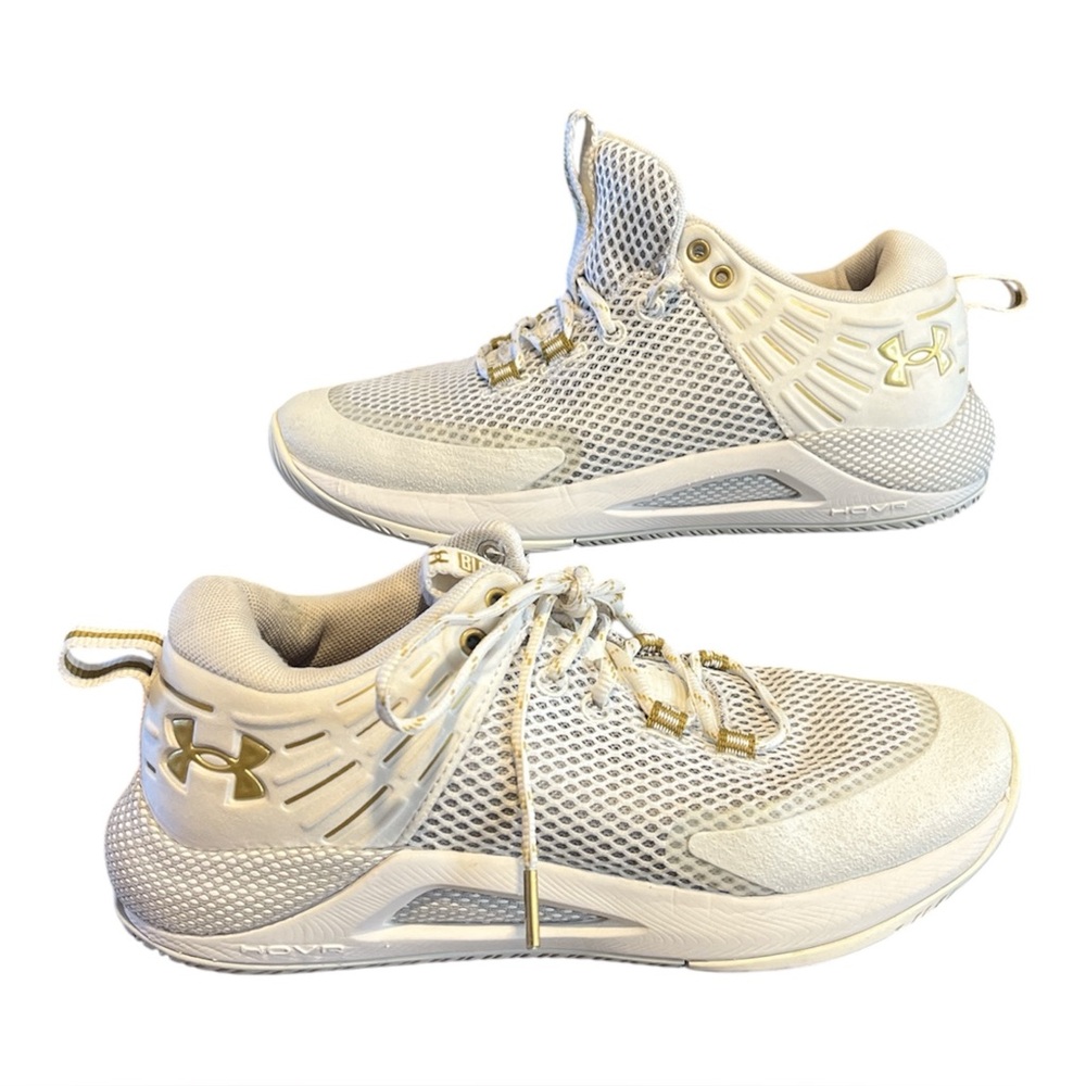 Under Armour Womens HOVR Block City 3023709 White Basketball Shoes Sneakers 7